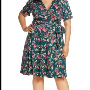 Kiyonna floral wrap dress